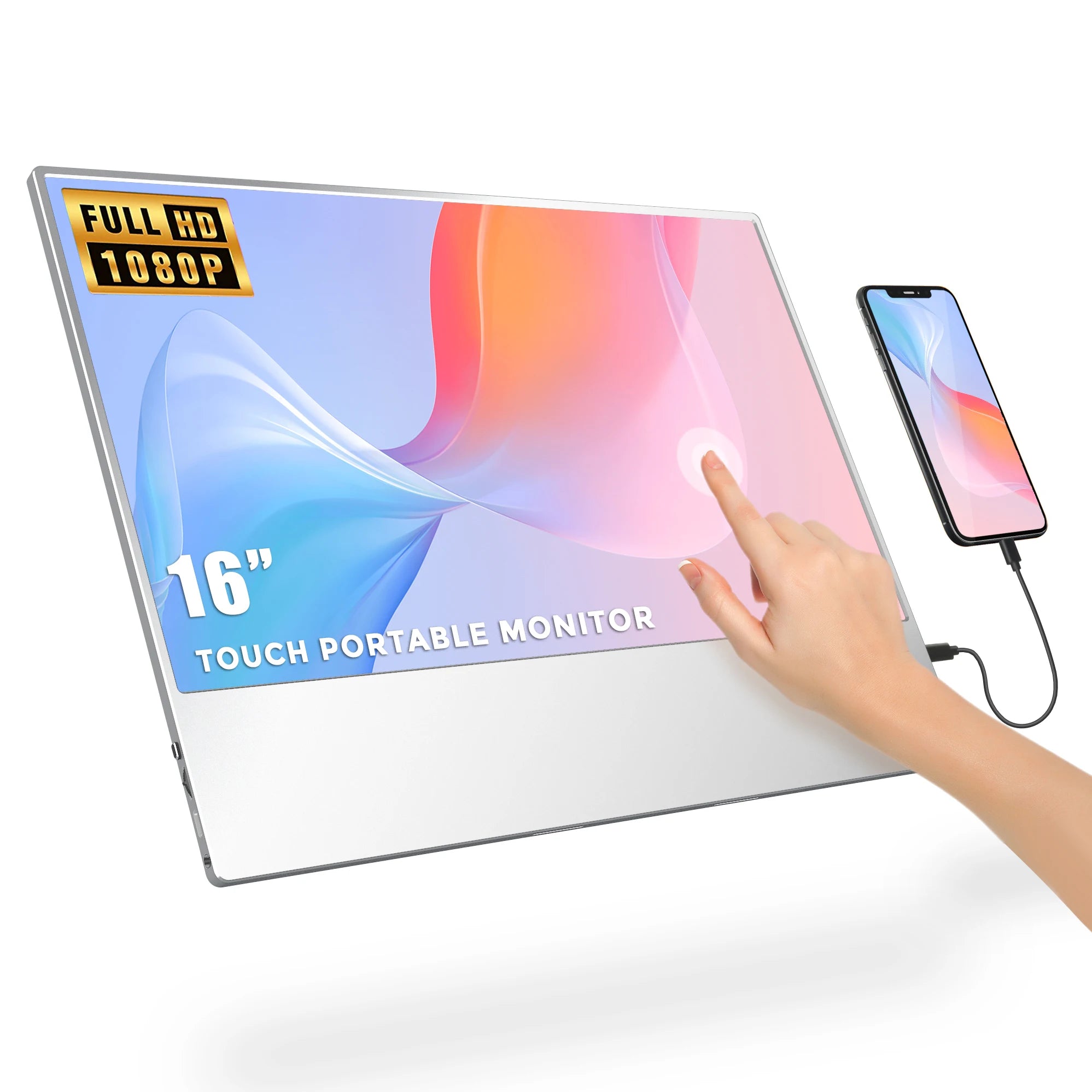 Monitor sottile SIBOLAN – Display portatile da 15,6 pollici 1080P, cornice ultrasottile, design unibody ultrasottile, touch on-cell, mini HD, supporto ODM
