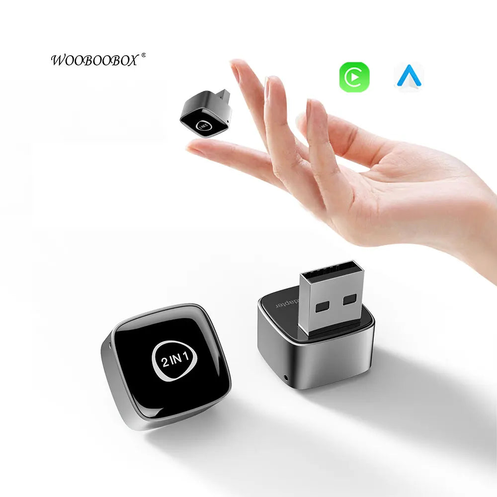 Mini Wireless Adapter, Small USB CarPlay and Android Auto Dongle ODM Converter for Apple iOS and Android Devices