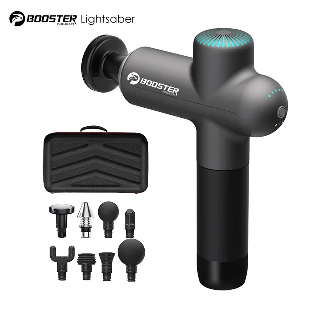 Pistola Massaggiante Booster Lightsaber - Massaggiatore a Percussione Smart-Hit per Recupero Muscolare Profondo