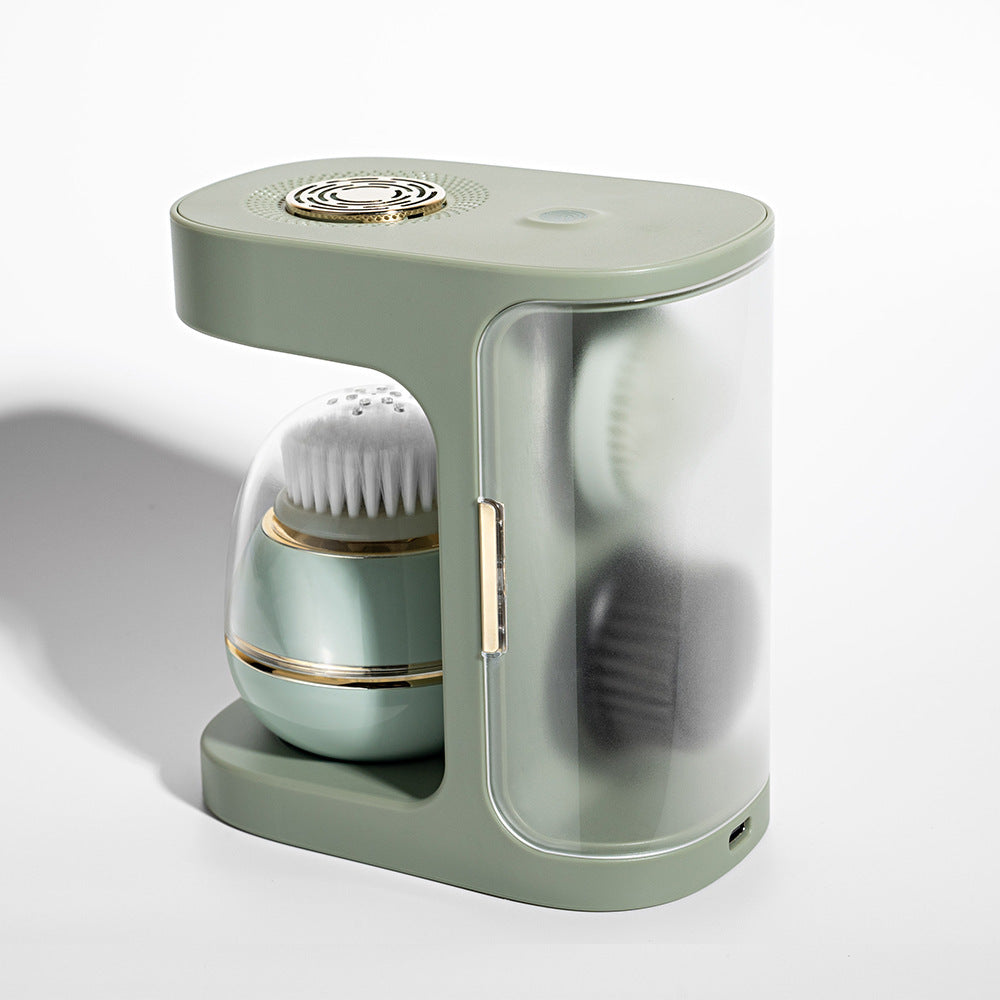 Spazzola pulizia viso con testina morbida, silicone e carbone di bambù - Dispositivo elettrico per la pulizia profonda del viso