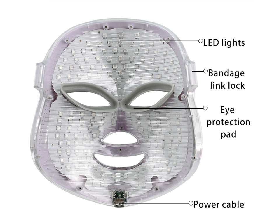 Maschera viso LED multifunzione, 7 colori - Ringiovanimento, Tonificazione, Riparazione