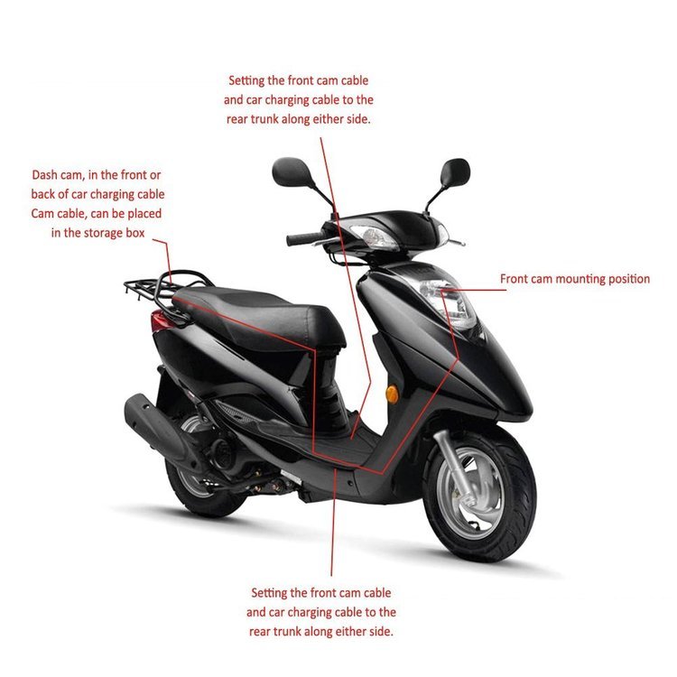 Motorcycle Dash Cam Dual Lens Camera System for Road Recording