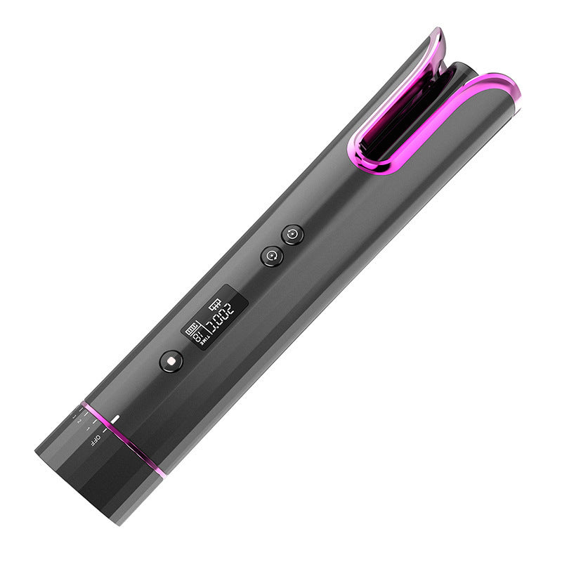 Ferro arricciacapelli - Arricciacapelli in ceramica automatico senza fili USB per donna, arricciacapelli wireless con tecnologia T-Waves