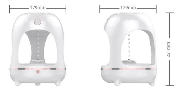 Umidificatore levitante – Fontana antigravità con gocce d'acqua, luce LED ed effetto purificatore d'aria