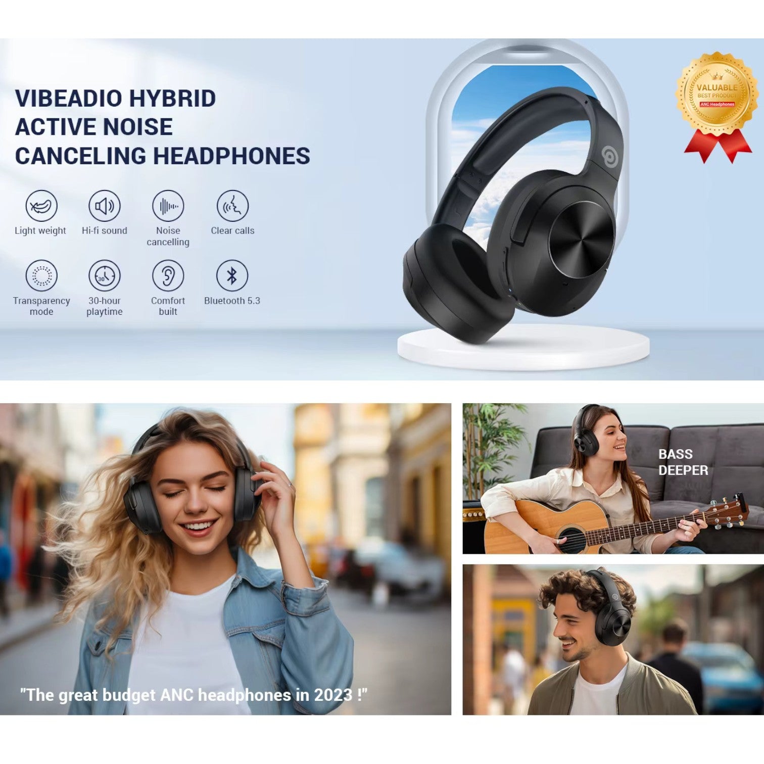 Cuffie COWIN E11 Wireless e Cablate con Controllo Attivo del Rumore, Connettività Bluetooth 5.2 e Audio Hi-Fi per un’Esperienza di Ascolto Immersiva