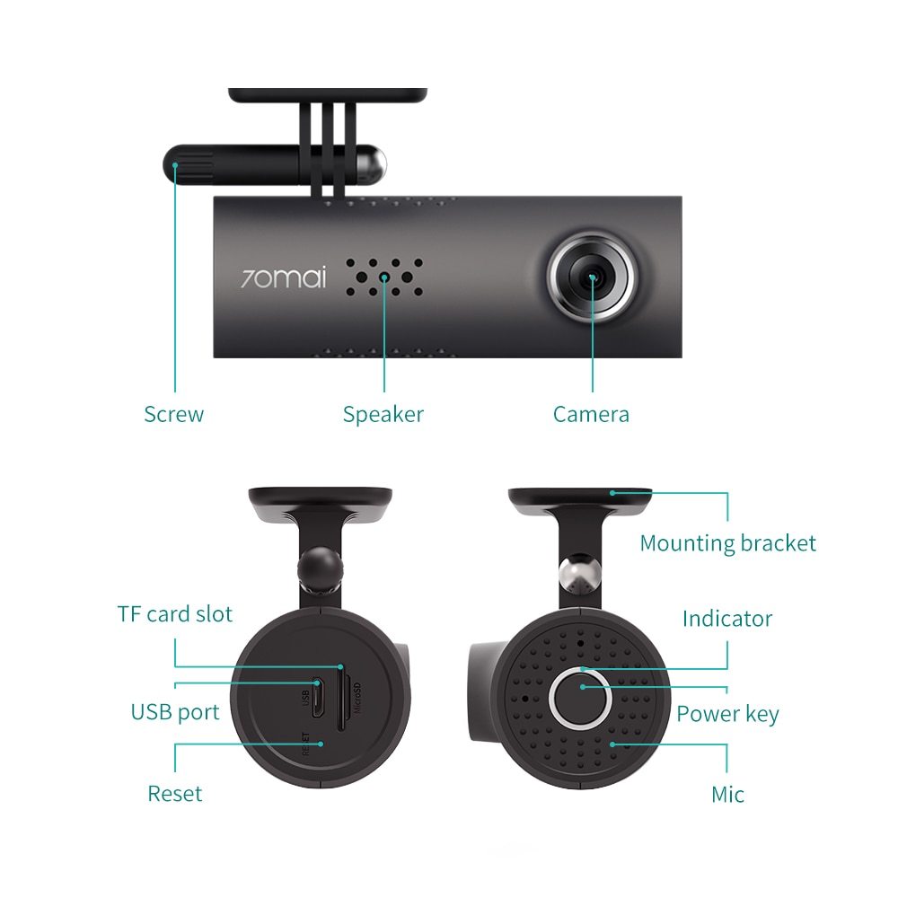 Smart Dash Camera WiFi DVR 1080P FHD, 130° Wide Angle