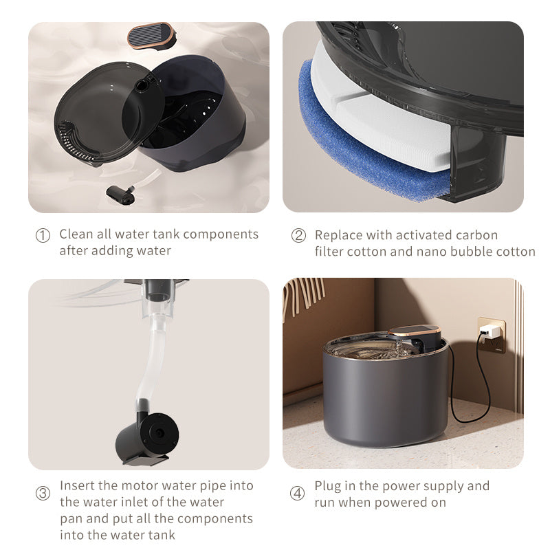 Pet Water Dispenser – Automatic Cat and Dog Fountain with Silent Pump, USB Rechargeable Electric Feeder Bowl for Continuous Fresh Drinking