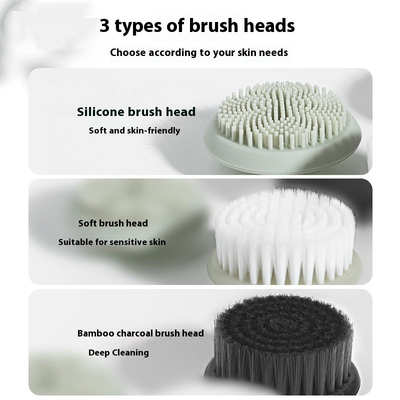 Spazzola pulizia viso con testina morbida, silicone e carbone di bambù - Dispositivo elettrico per la pulizia profonda del viso