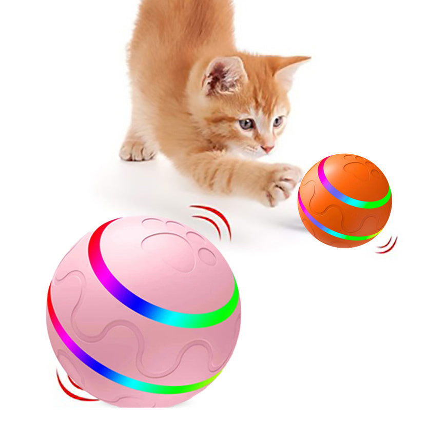Palla interattiva per animali domestici – Giocattolo intelligente ricaricabile tramite USB con autorotazione per gatti e cani, movimento automatico e rilevamento del movimento
