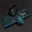 Set combinato da gioco: tastiera, mouse e cuffie luminose cablate USB per PC desktop