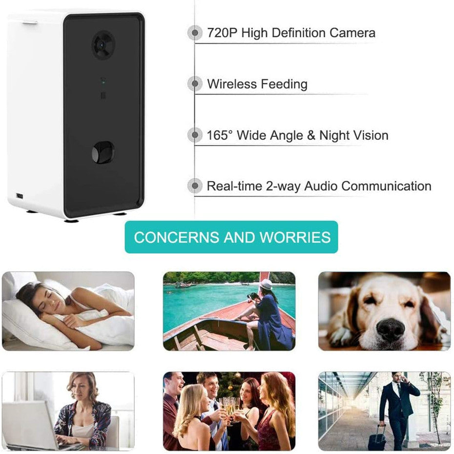 Giocattolo Smart Feeder – Distributore di snack interattivo con telecamera HD per animali domestici