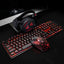 Set combinato da gioco: tastiera, mouse e cuffie luminose cablate USB per PC desktop