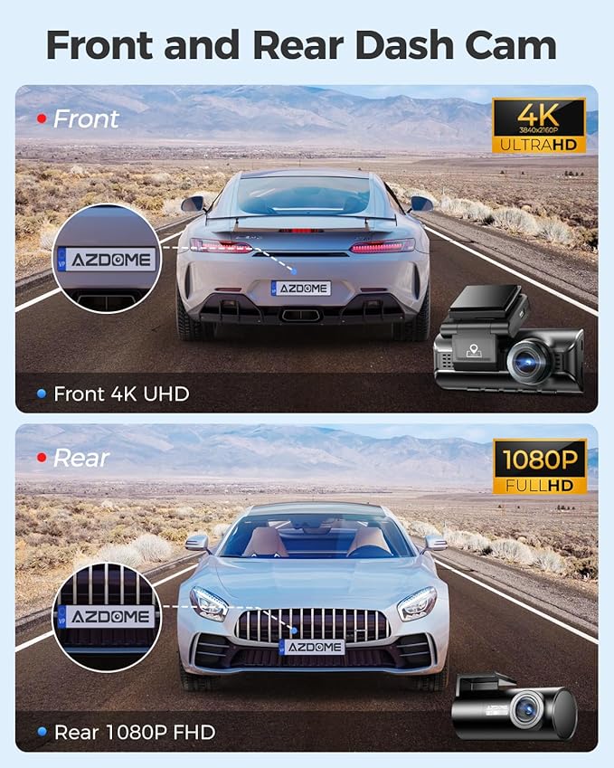 Car Dash Camera – GS63 4K Dual Lens with GPS