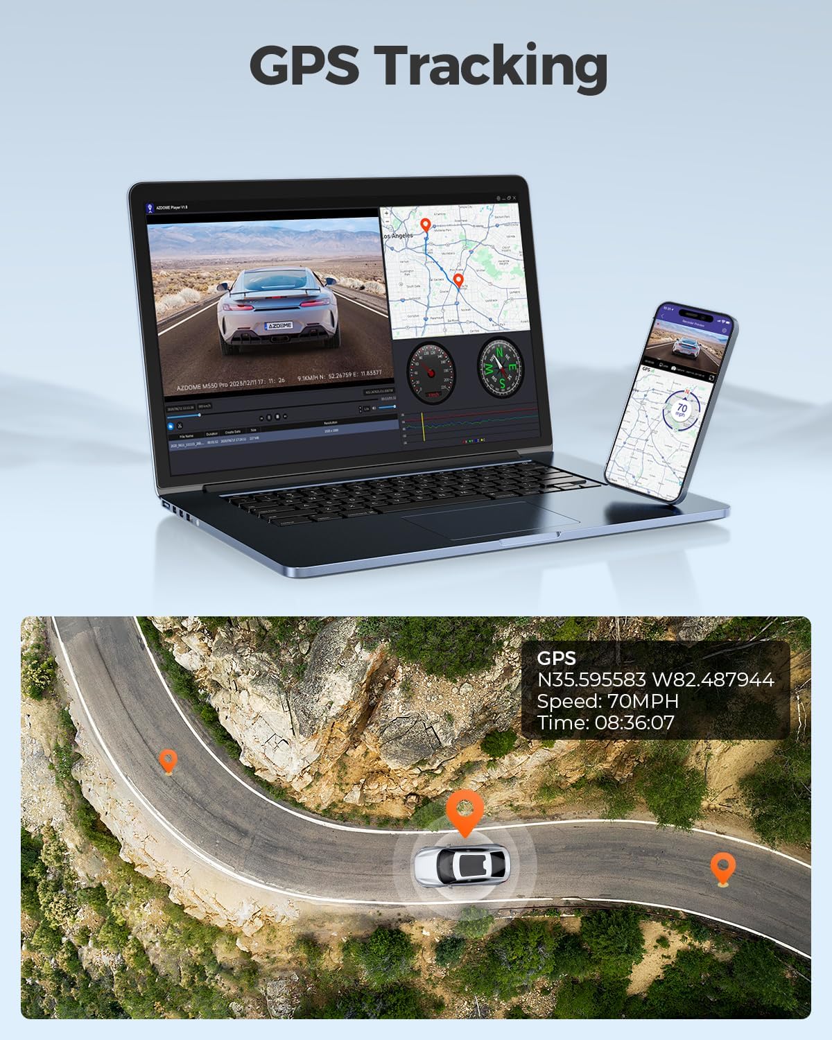 Car Dash Camera – GS63 4K Dual Lens with GPS