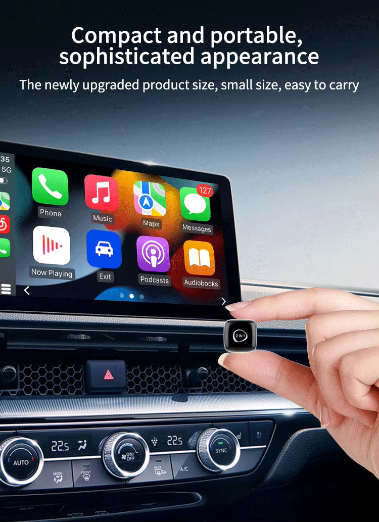 Mini Wireless Adapter, Small USB CarPlay and Android Auto Dongle ODM Converter for Apple iOS and Android Devices