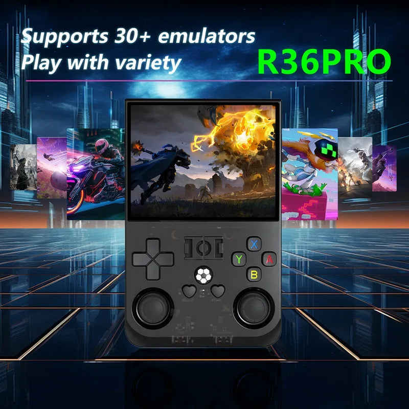 R36 Pro Retro Game Console Portatile  640×480 con Memoria da 64GB o 128GB, Uscita TV e Supporto per Giochi Arcade Classici