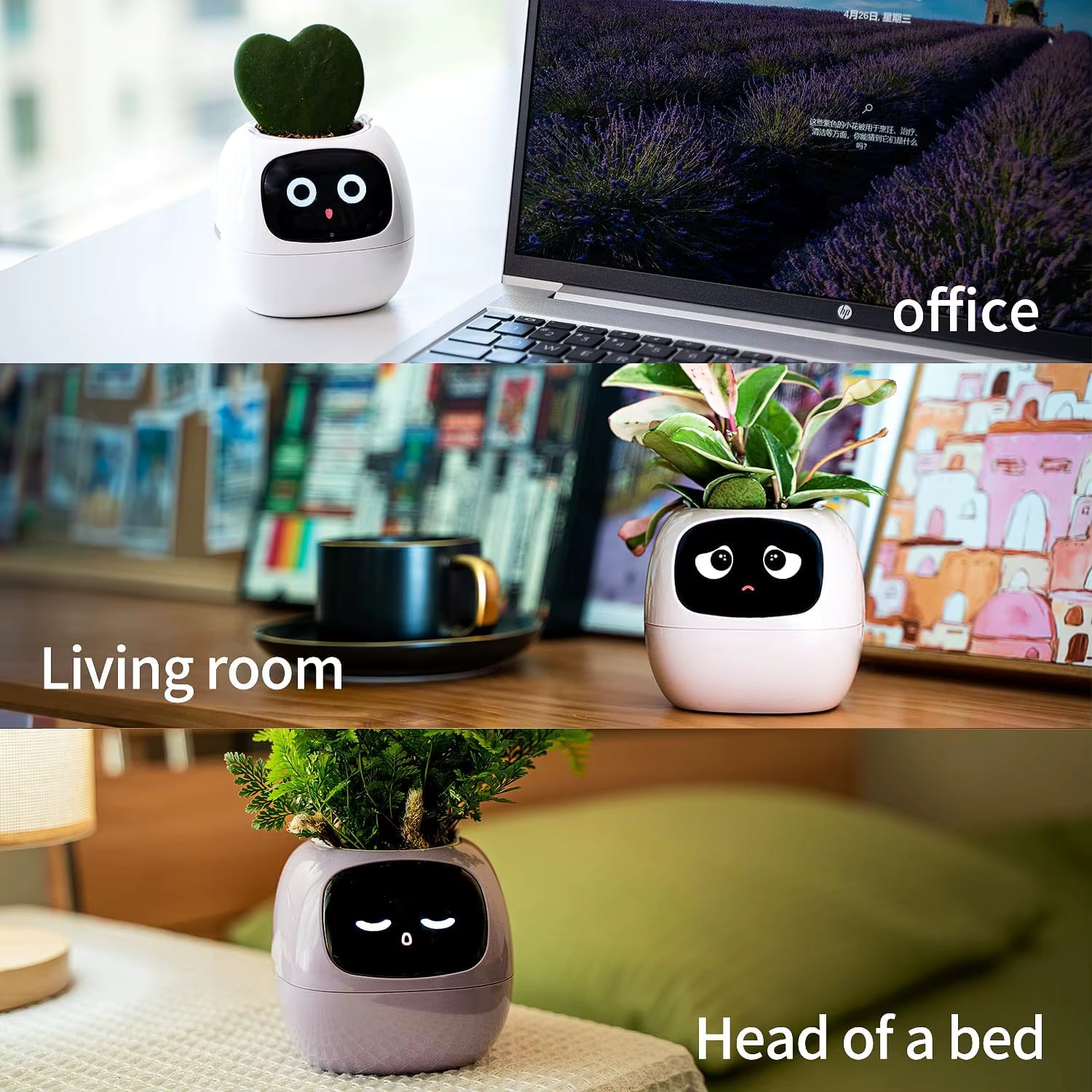 AI Smart Planter - Dispositivo di giardinaggio con interazione gestuale e monitoraggio dell'acqua in tempo reale, vasi intelligenti per la casa intelligente