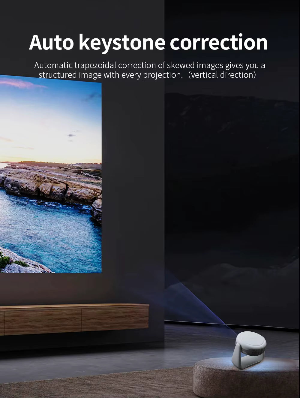 OEM Rotating Projector Mini Smart Android 11 Home Cinema, 230 ANSI Lumens, 1080P Portable 4K Rechargeable Projector