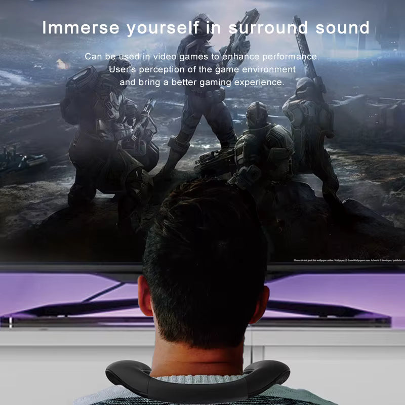 Wearable Stereo Sound AptX High Fidelity 3D Audio with Low Latency, Built-in Mic, IPX5 Waterproof for Home and Outdoor