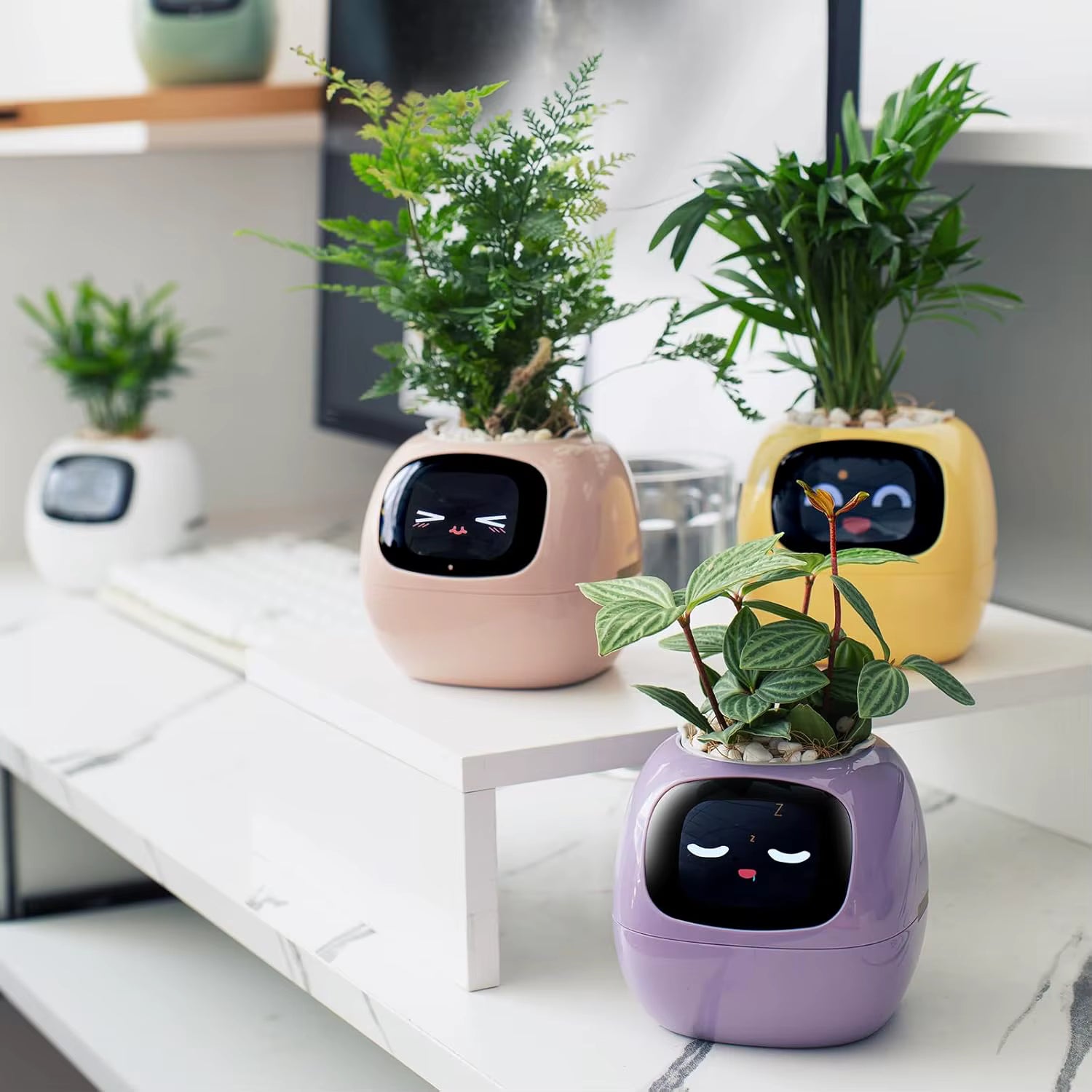AI Smart Planter - Dispositivo di giardinaggio con interazione gestuale e monitoraggio dell'acqua in tempo reale, vasi intelligenti per la casa intelligente