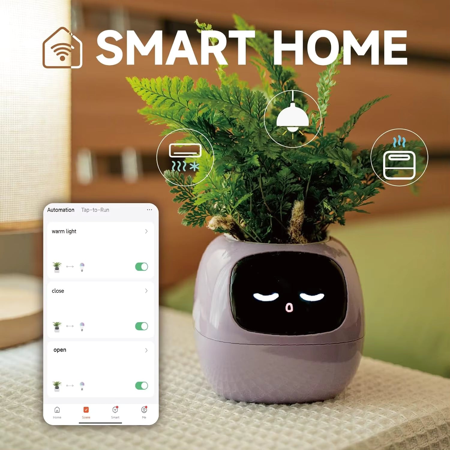 AI Smart Planter - Dispositivo di giardinaggio con interazione gestuale e monitoraggio dell'acqua in tempo reale, vasi intelligenti per la casa intelligente