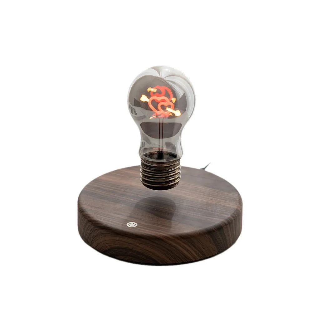 Lampadina levitante magnetica LED con base in legno