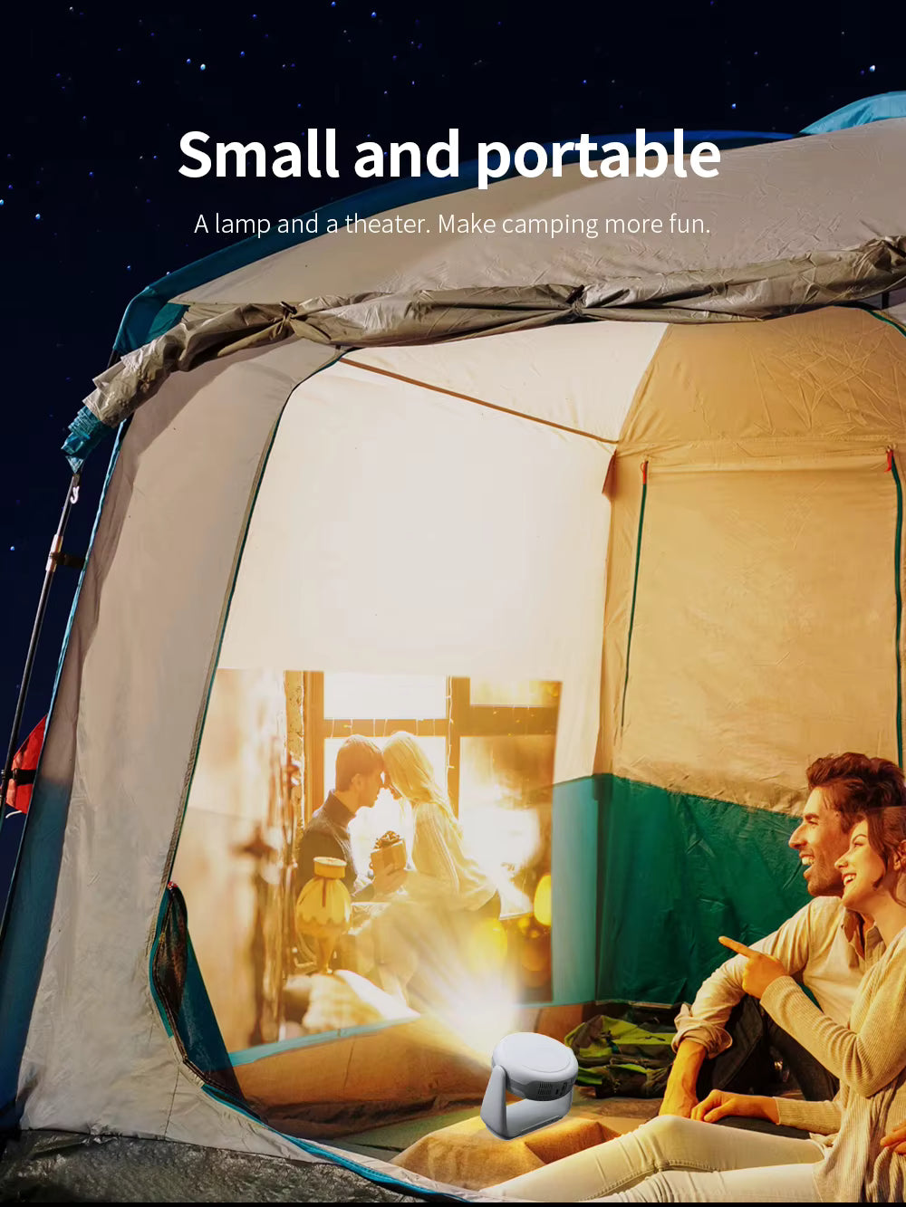 OEM Rotating Projector Mini Smart Android 11 Home Cinema, 230 ANSI Lumens, 1080P Portable 4K Rechargeable Projector