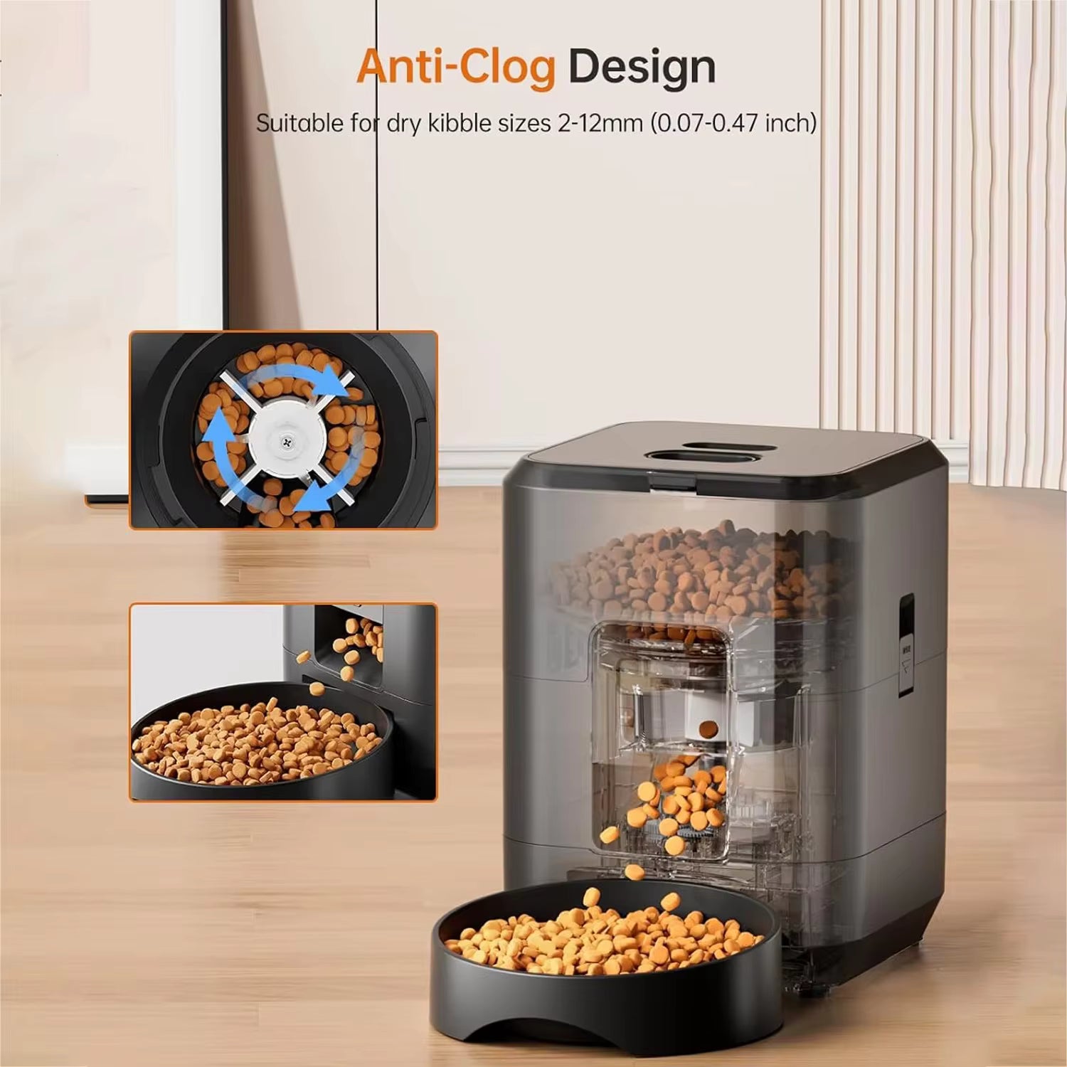 Smart Pet Feeder - Distributore automatico di cibo per cani e gatti da 2 litri con porzioni temporizzate e controllo tramite APP