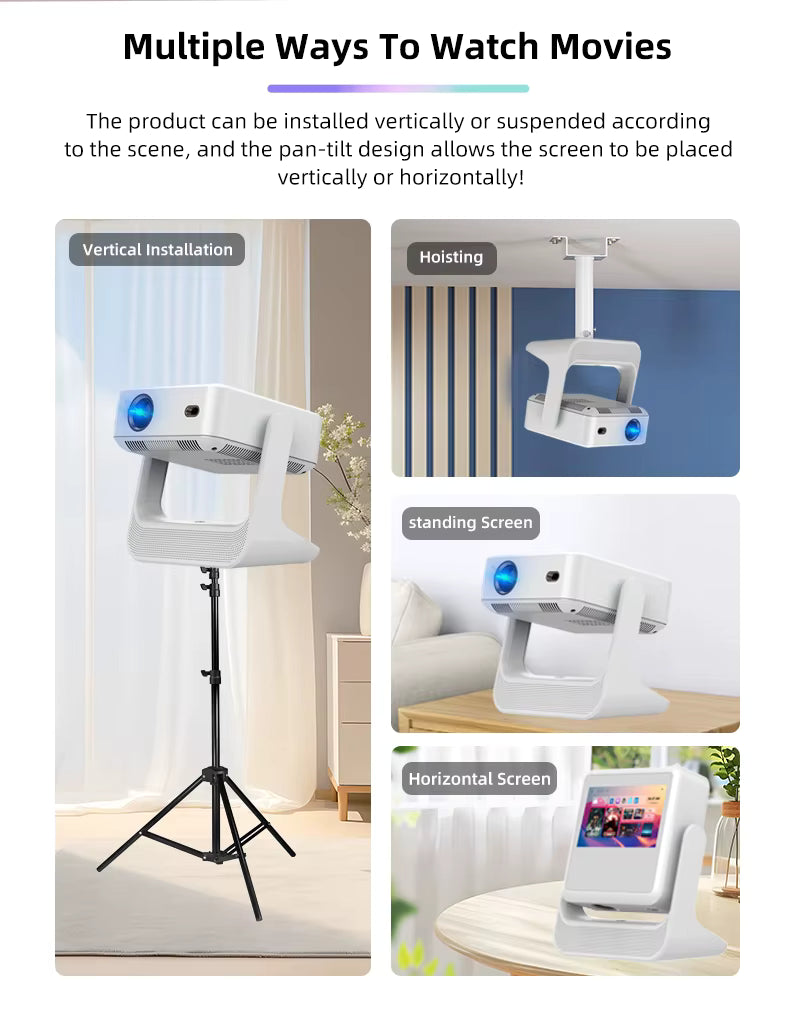 Proiettore doppio YDH-C3 – 30-180 pollici, 1080P, supporto 4K, Android 9, 2.4G/5G WiFi6, business e istruzione, 800 lumen
