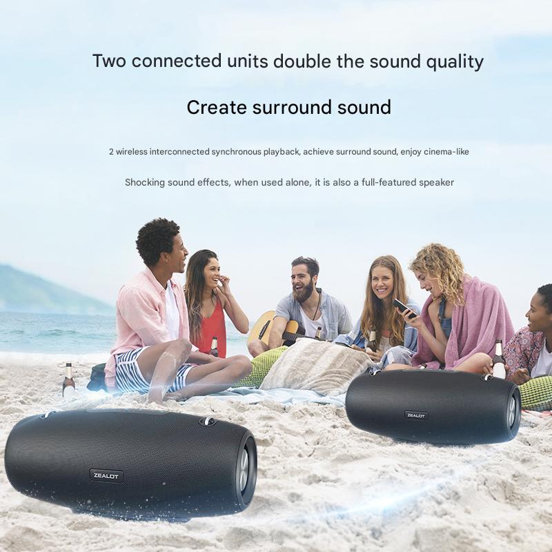 Altoparlante portatile per esterni: suono wireless da 60 W, bassi profondi, impermeabile IPX6, altoparlante potente per feste in campeggio