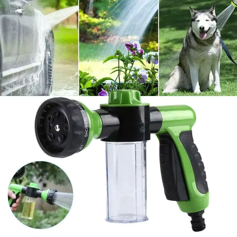 Pet Shower Nozzle 3 Mode Adjustable Multi-Use Dog Shower Gun with Hose, Foam Soap Sprayer for Pet Bath, Car Wash and Cleaning Tools