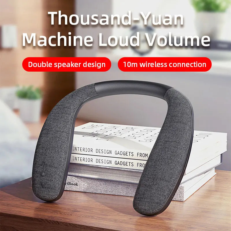 Wearable Stereo Sound AptX High Fidelity 3D Audio with Low Latency, Built-in Mic, IPX5 Waterproof for Home and Outdoor