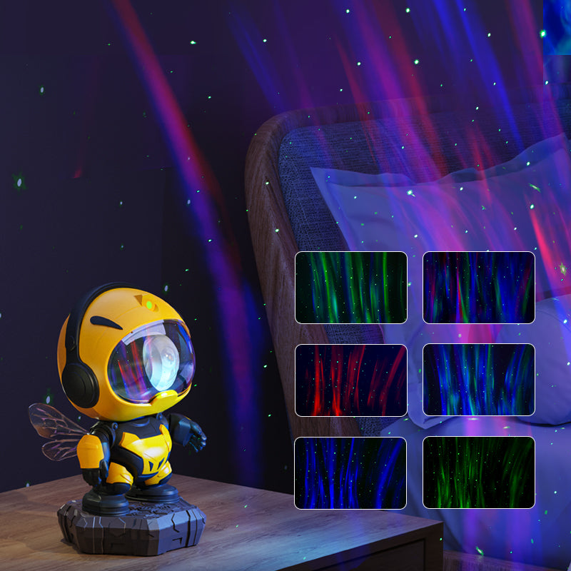 Bee Astronaut - Proiettore di stelle con effetti nebulosi, lampada da soffitto a LED per bambini con telecomando e timer