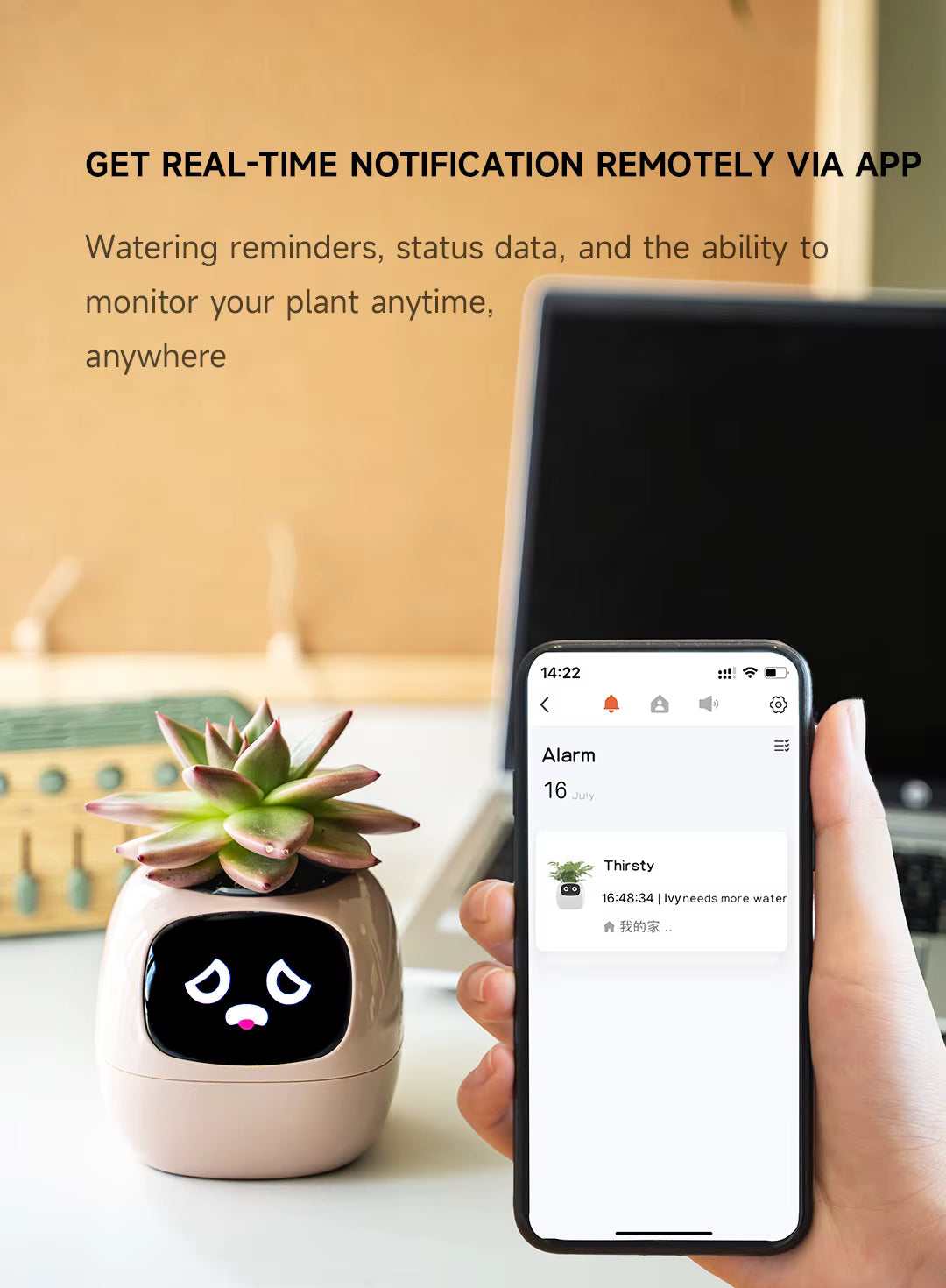 AI Smart Planter - Dispositivo di giardinaggio con interazione gestuale e monitoraggio dell'acqua in tempo reale, vasi intelligenti per la casa intelligente