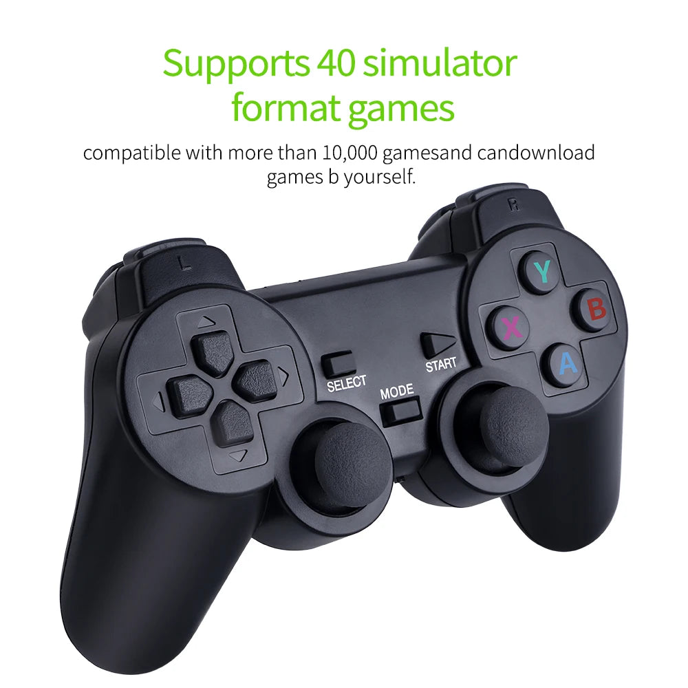 Retro Game Stick – Console wireless 2.4G, uscita 4K, oltre 20.000 giochi, 64 GB, emulatore Plug &amp; Play per GBA/FC/PS1/MD/Dendy