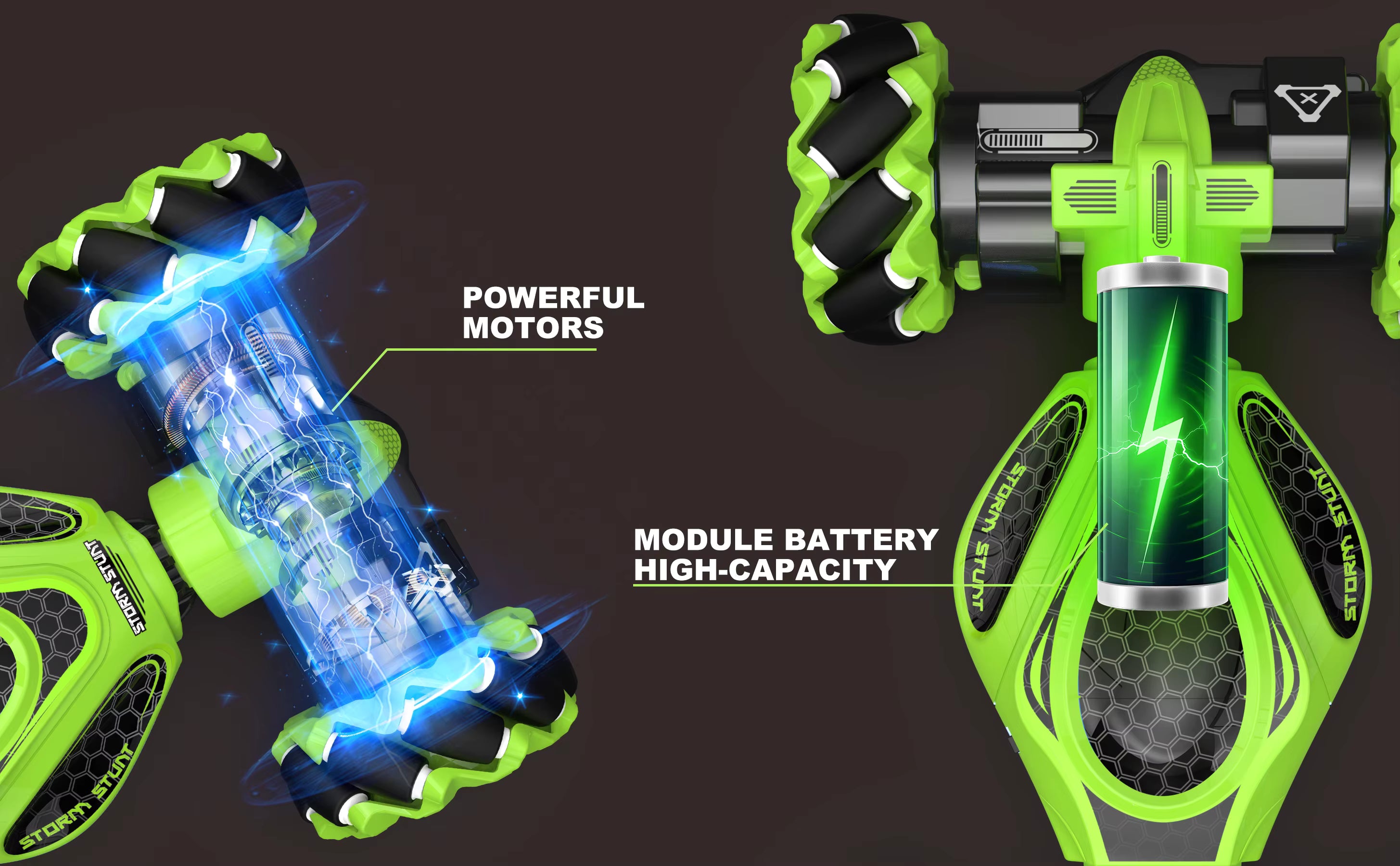 HOSHI Stunt Car – 1611 PRO 2.4GHz Scala 1:18 4WD Twist Drift RC Car con orologio e telecomando, giocattoli per bambini