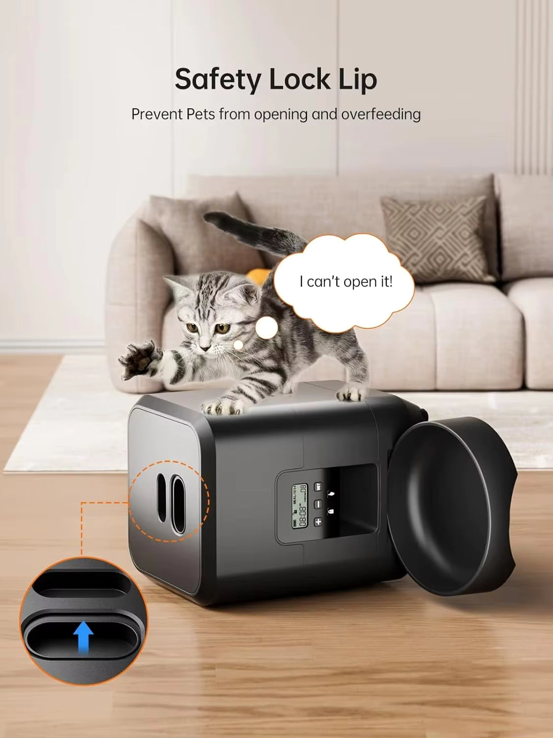 Smart Pet Feeder - Distributore automatico di cibo per cani e gatti da 2 litri con porzioni temporizzate e controllo tramite APP