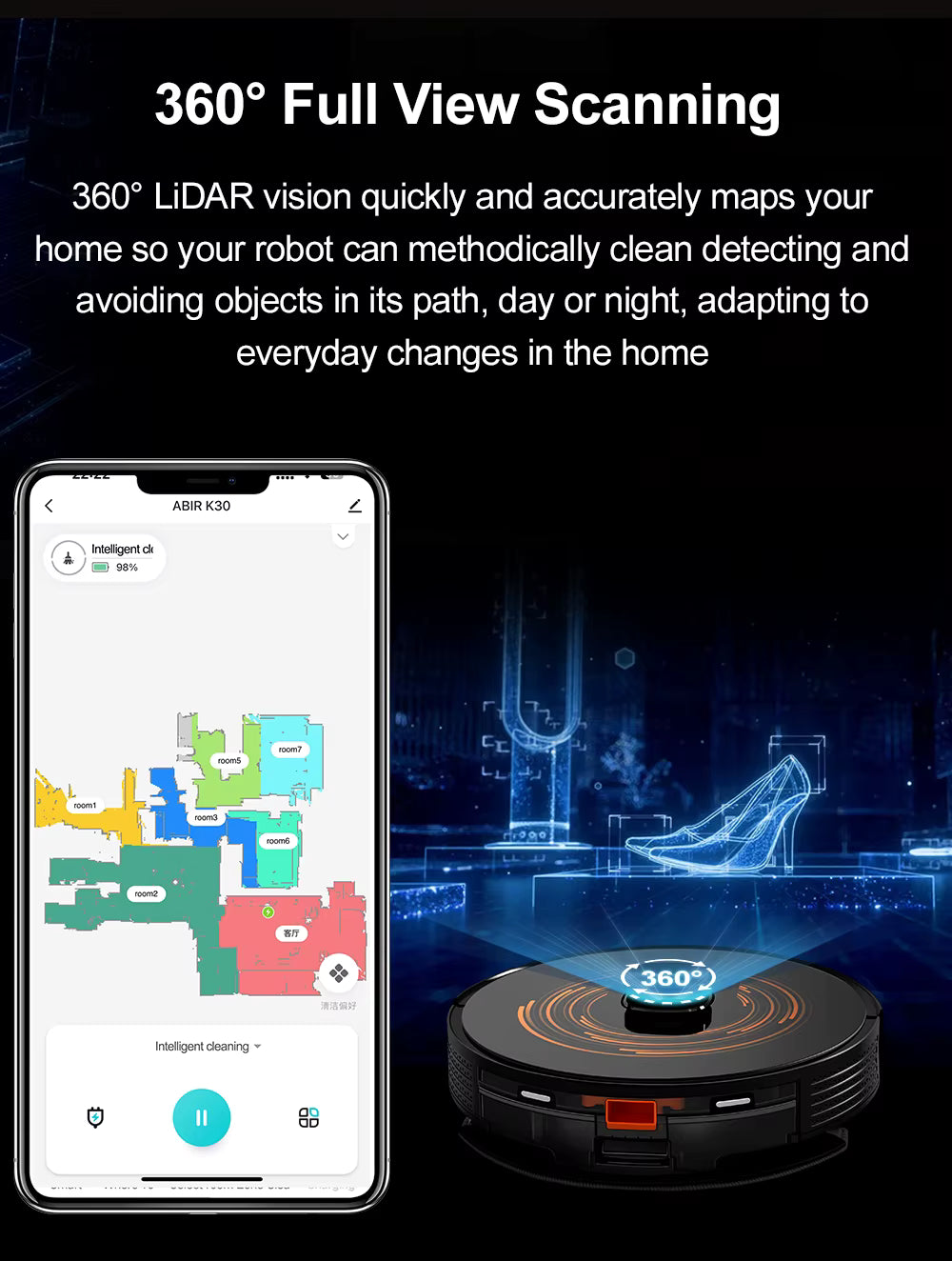 Smart Life Tuya – Robot aspirapolvere con app intelligente e telecomando