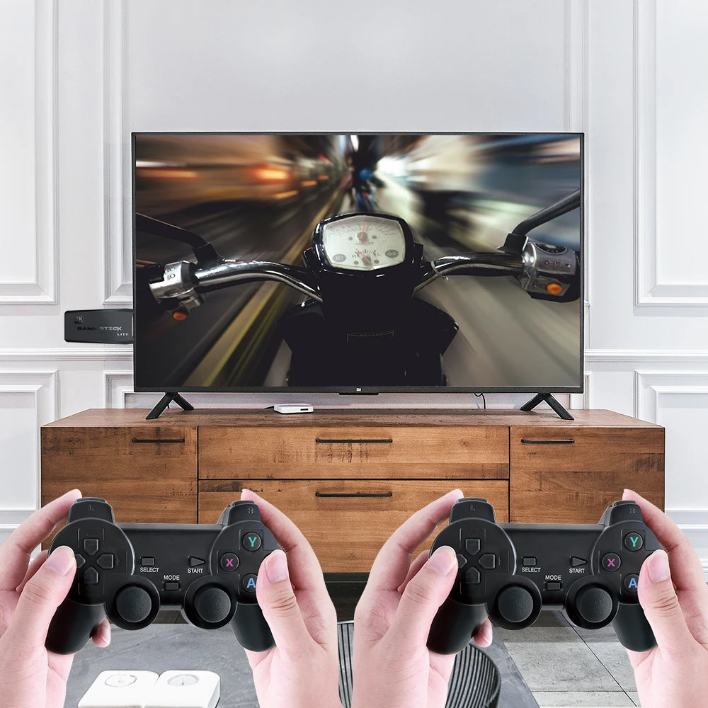 Retro Game Stick – Console wireless 2.4G, uscita 4K, oltre 20.000 giochi, 64 GB, emulatore Plug &amp; Play per GBA/FC/PS1/MD/Dendy