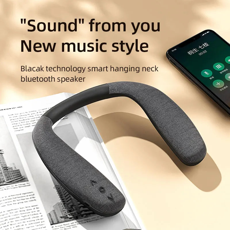 Wearable Stereo Sound AptX High Fidelity 3D Audio with Low Latency, Built-in Mic, IPX5 Waterproof for Home and Outdoor