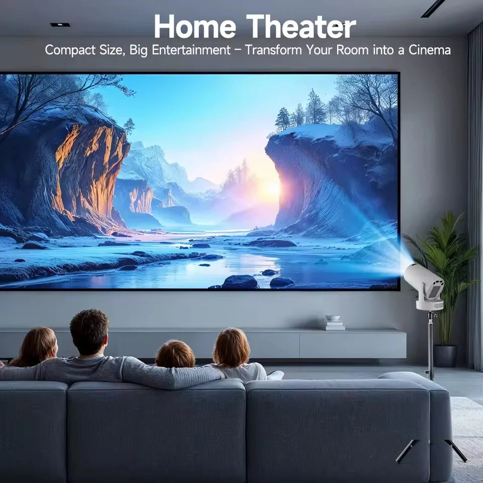 Dazzler HY300 Ultra mini proiettore 4K Ultra HD portatile per home theater con WiFi e Bluetooth intelligenti, ideale per uso interno ed esterno
