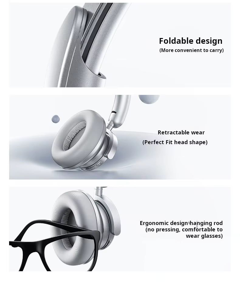 TOURACE H60 Headphones Active Noise Cancelling Wireless Earphones with LED, Metallic Finish, Sweatproof Sports Design and Long Battery Life