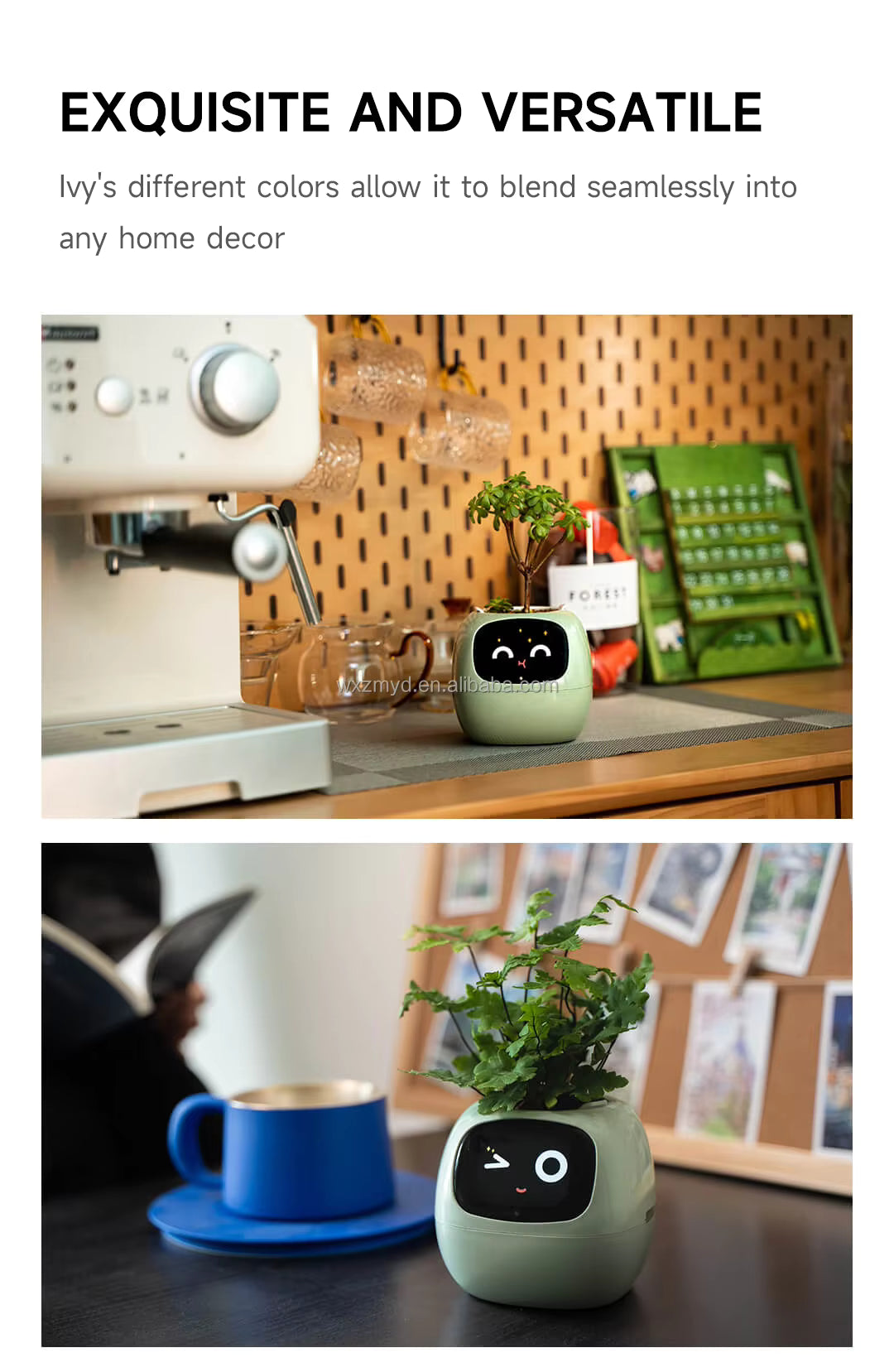 AI Smart Planter - Dispositivo di giardinaggio con interazione gestuale e monitoraggio dell'acqua in tempo reale, vasi intelligenti per la casa intelligente