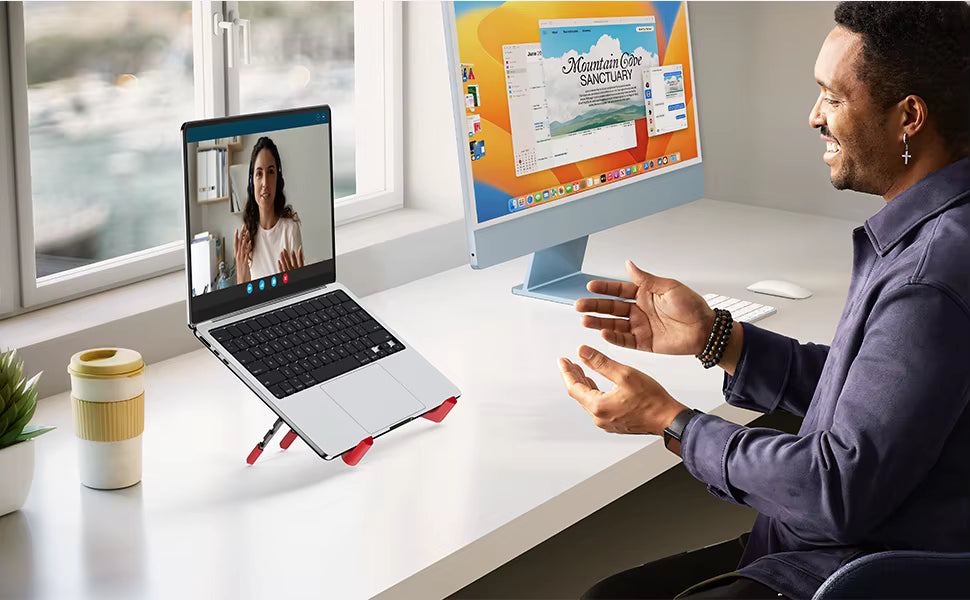 Laptop Stand Adjustable Portable Aluminum Notebook Holder with Foldable Design and Ergonomic Height Support