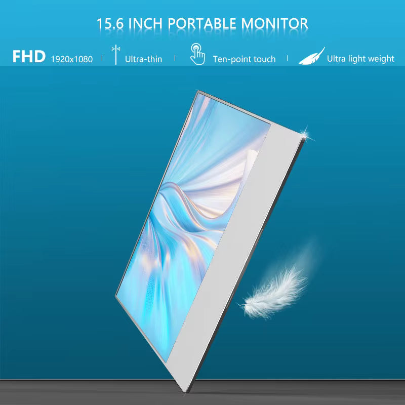 Monitor sottile SIBOLAN – Display portatile da 15,6 pollici 1080P, cornice ultrasottile, design unibody ultrasottile, touch on-cell, mini HD, supporto ODM