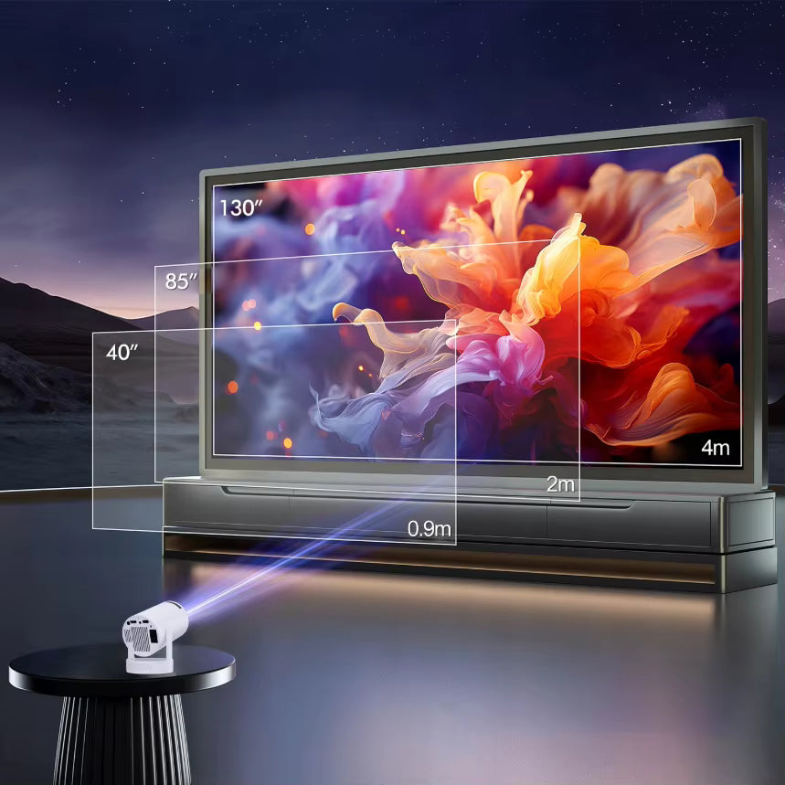 Dazzler HY300 Ultra mini proiettore 4K Ultra HD portatile per home theater con WiFi e Bluetooth intelligenti, ideale per uso interno ed esterno