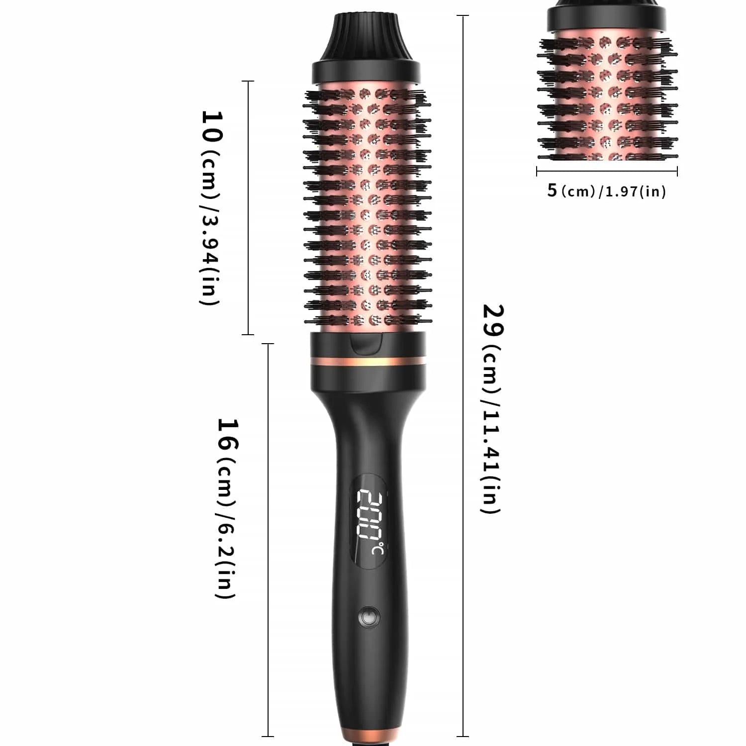 Arricciacapelli 3 in 1, spazzola lisciante, ferro arricciacapelli termico in ceramica, pettine volumizzante con doppio riscaldatore PTC, strumento professionale per lo styling riscaldato