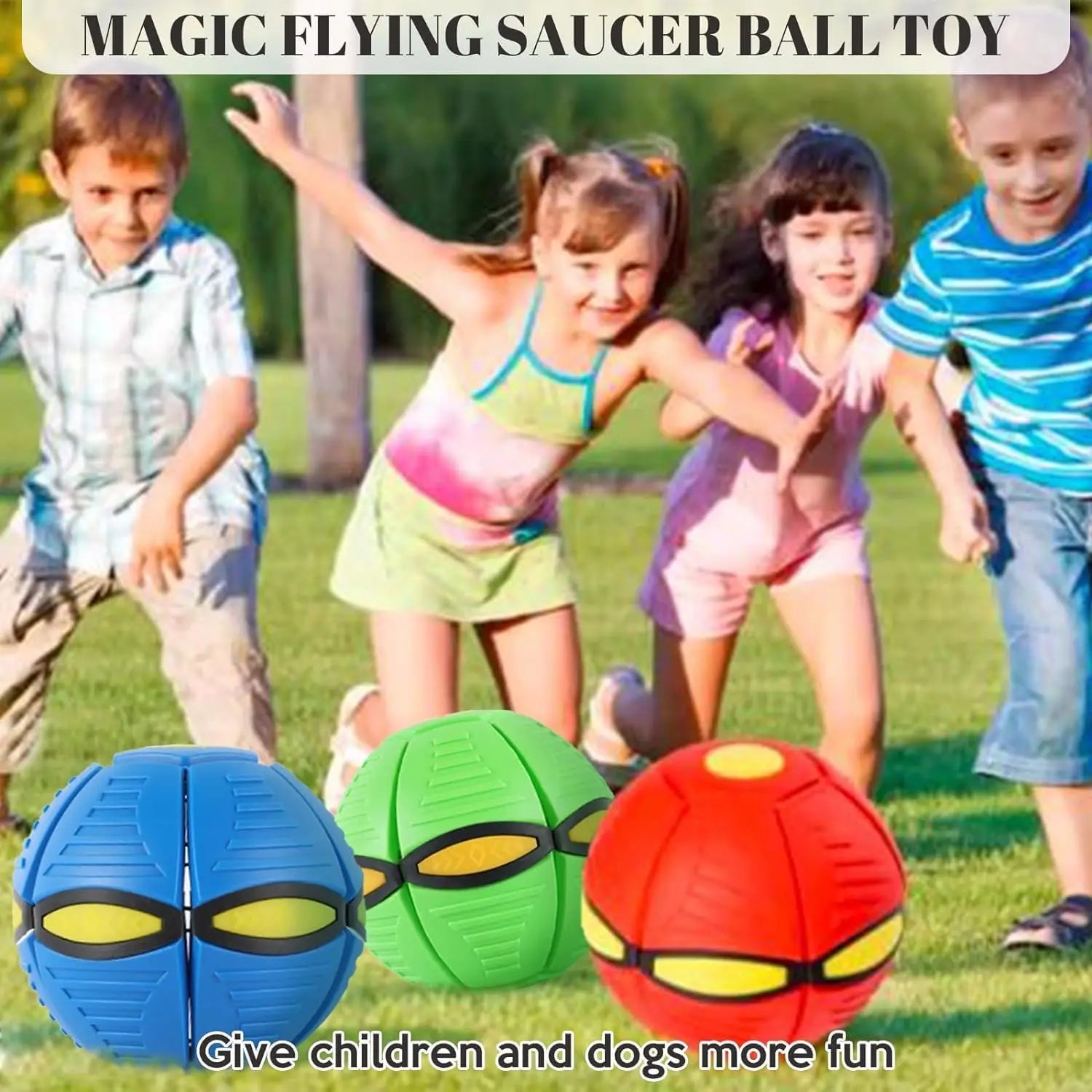 Transformable Flying Ball Magic Ventilation Toy for Kids, Outdoor & Indoor Play, Parent-Child Fun, Elastic Pet Toy