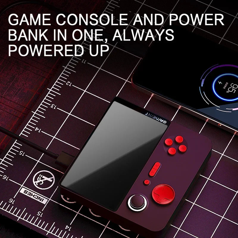 Console portatile E5 - Console per videogiochi con power bank da 6000 mAh, schermo IPS da 5 pollici, 22 W, console per videogiochi arcade classica con macchina per giochi retrò