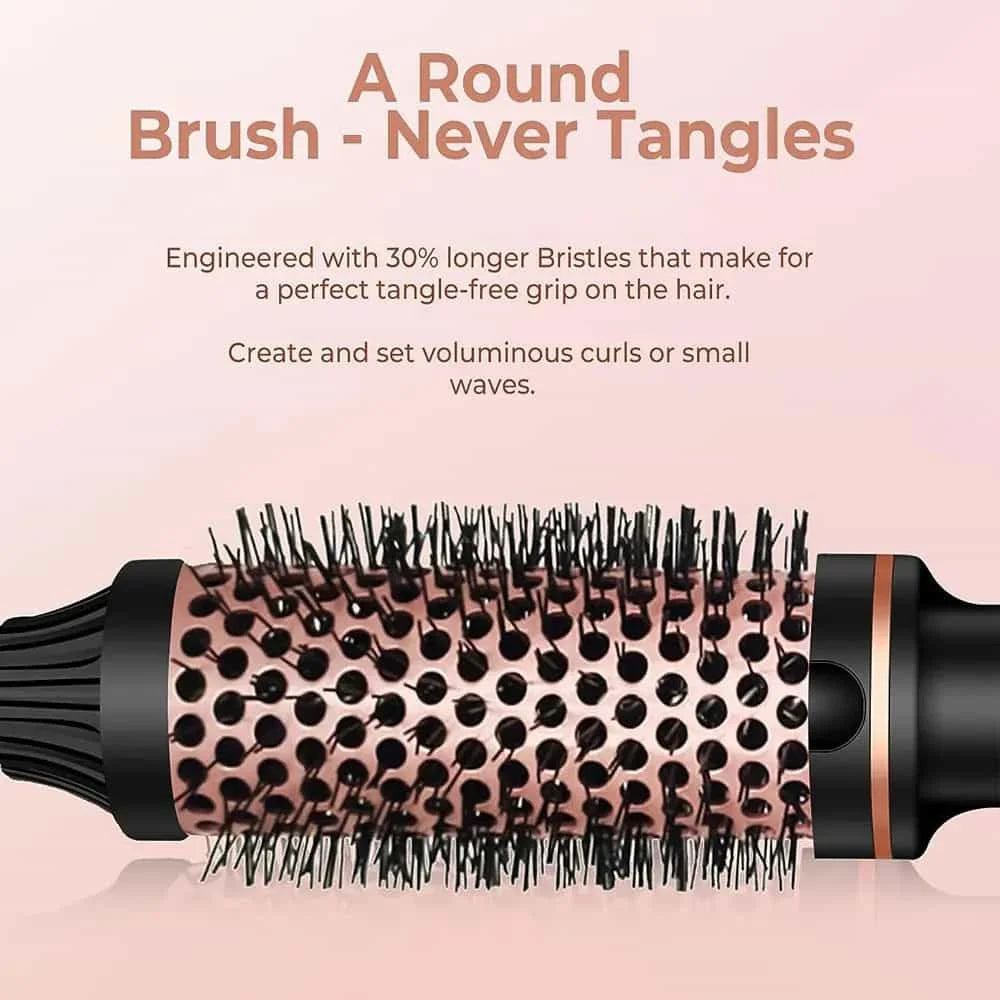 Arricciacapelli 3 in 1, spazzola lisciante, ferro arricciacapelli termico in ceramica, pettine volumizzante con doppio riscaldatore PTC, strumento professionale per lo styling riscaldato